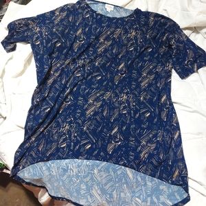 Lularoe Sz M Navy & Taupe Irma T-Shirt